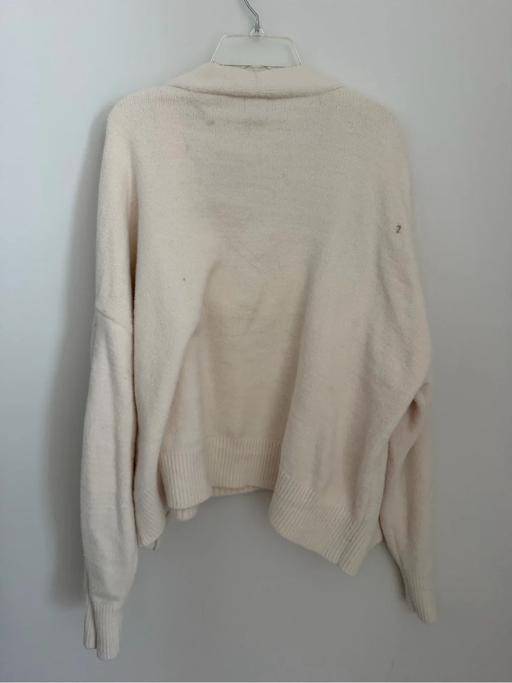 A NEW DAY - Cozy Cream V-Neck Sweater Set with Matching Cardigan - Women’s Large